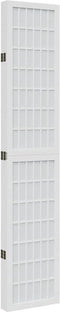 vidaXL - Kamerscherm - met - 5 - panelen - massief - paulowniahout - wit
