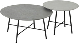 DTP Home Coffee table Delta Air, set of 2,38xØ50 cm (color: Frost) / 34xØ70 cm (color: Dusk), mortex