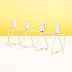 PresentTime Kandelaar 4 In A Row - Moderne kandelaar voor 4 kaarsen - Wit
