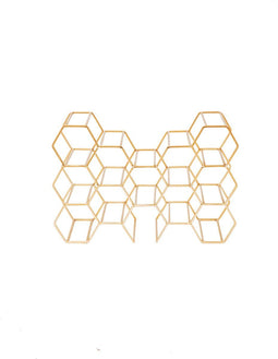 Housevitamin Wijnrek - Metaal - Goud - 44,5x15,5x29cm