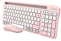 Qware Florence - Draadloos Toetsenbord met Stille Muis - Multi-connect - Roze