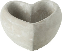 J-Line bloempot Hartvorm - cement - grijs - 2 stuks - Ø 17 cm