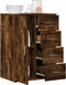 vidaXL - Dressoir - 59x39x80 - cm - bewerkt - hout - gerookt - eikenkleurig