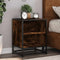 vidaXL - Nachtkastje - 40x31x50 - cm - bewerkt - hout - en - metaal - gerookt - eiken