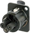 Neutrik NC3FD-S-1-B XLR-connector Flensbus, contacten recht Aantal polen: 3 Zwart 1 stuk(s)