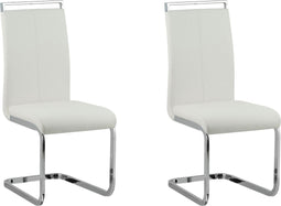 GREEDIN - Eetkamerstoel set van 2 - Wit - Kunstleer