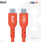 Club 3D - USB2 Type-C Bi-Directional Cable - Data 480Mb PD 240W (48V/5A) EPR M/M 2m Rood