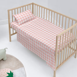 Happy Friday Sheet set 2 pieces Vichy pink 100x130 cm (Cot) Pink