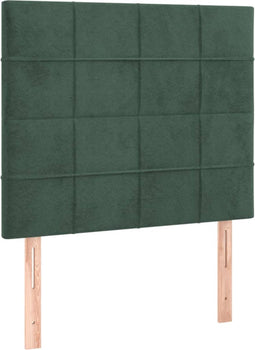 vidaXL - Hoofdborden - 2 - st - 90x5x78/88 - cm - fluweel - donkergroen