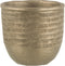 J-Line bloempot Chalet - cement - groen/goud - medium - Ø 14.50 cm - 2 stuks