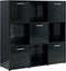 vidaXL - Boekenkast - 90x30x90 - cm - bewerkt - hout - hoogglans - zwart