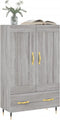 vidaXL - Hoge - kast - 69,5x31x115 - cm - bewerkt - hout - grijs - sonoma - eikenkleurig