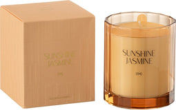 J-Line geurkaars Sunshine Jasmine - glas - goud - 30U