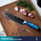 Shinrai Japan - Koksmes 20 cm - Damascus Print Epoxy Sapphire - Luxe Geschenkdoos