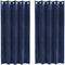 vidaXL - Blackout - Gordijnen - met - Oogjes - 2 - stuks - Donkerblauwe - Velours