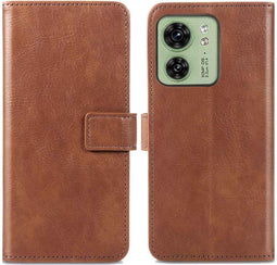 iMoshion Hoesje Geschikt voor Motorola Edge 40 Hoesje Met Pasjeshouder - iMoshion Luxe Bookcase - Bruin
