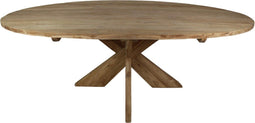 HSM Collection-Ovale Eettafel Met Kruispoot-180x100x75-Naturel-Teak