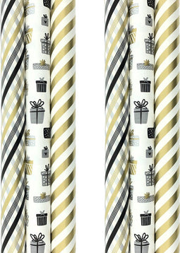 TOUCH OF GOLD - Cadeaupapier - Assortiment 6 rollen 3 meter x 70 cm - Multikleur