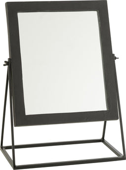 J-Line spiegel Vierkant Op Voet - metaal - zwart - 34 x 20 cm
