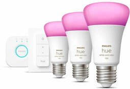 Philips Hue - Starterkit E27 White & Color Ambiance 1100 lumen - 3 lampen en Bridge (3 stuks)