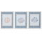 Schilderij Home ESPRIT Blauw Crème 30 x 3 x 40 cm (3 Stuks)
