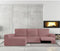 Hoes voor chaise longue met lange armleuning links Eysa JAZ Roze 180 x 120 x 360 cm
