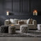 Riviera Maison Opera Footstool Melting Silver - Polyester, Acryl, Rubberhout - Smeltend Zilver - 60.0x60.0x42.0 cm