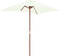vidaXL - Parasol - met - houten - paal - 150x200 - cm - zandkleurig