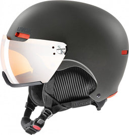 Uvex HLMT 500 - Skihelm met vizier - IAS 3D verstelsysteem - zwart/oranje - maat 55-59 cm