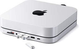 Satechi Aluminum Mac Mini - Standaard & Hub - USB-C 3x USB-A Micro/SD - Zilver