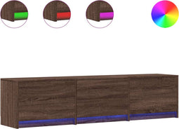 vidaXL - Tv-meubel - met - LED - 165x34x40 - cm - bewerkt - hout - bruin - eikenkleurig