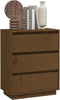 vidaXL - Dressoir - 60x34x75 - cm - massief - grenenhout - honingbruin