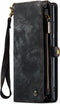 Caseme - Geschikt voor Samsung Galaxy S23 Ultra - Vintage 2 in 1 portemonnee hoes - Zwart
