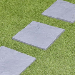 FAHAAM 4x Tuintegels – Grijze Kunststof Stapstenen met Betonlook – Antislip & Lichtgewicht – Voor Tu