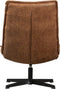 WOOOD Nika Draaifauteuil - Leerlook - Cognac - 92x65x92