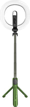 Selfiestick Ringlamp met Statief - 3 in 1 - 9 lichtstanden - Groen