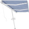 vidaXL - Luifel - handmatig - uittrekbaar - met - LED - 600x300 - cm - blauw - en - wit