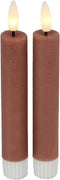 Countryfield Led dinerkaarsen - 2x st - H15cm - afstandsbediening - roze (2 stuks)