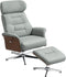 HOMCOM Relaxfauteuil - Verstelbare rugleuning 135° - Kunstleer - Lichtgrijs