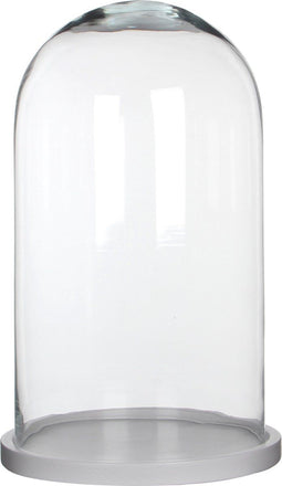 Mica Decorations Hella Glazen Stolp - H38 x Ø23 cm - Transparant, Wit