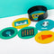 Balvi Music set van 6 onderzetters in houder