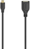 Hama Flexi-Slim - USB micro naar USB A - 15cm - Zwart