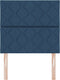 vidaXL - Hoofdbord - met - een - Diamantblokontwerp - in - Blauw - - - 100 - cm - Stoffen - Hoofdbord