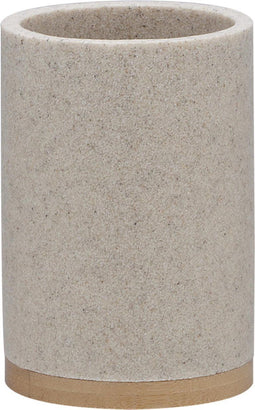 Sealskin Grace - Tandenborstelbeker vrijstaand - Bamboe accenten - Zand