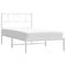 vidaXL - Bedframe - met - hoofdbord - metaal - wit - 100x190 - cm
