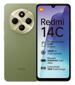 Xiaomi Redmi 14C - Groen - 128 GB - Dubbele fysieke simkaart