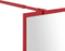 vidaXL - Inloopdouchewand - transparant - 115x195 - cm - ESG-glas - rood