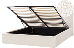 ORBEY - Bed met opbergruimte - Off-white - 160 x 200 cm - Bouclé