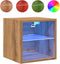 vidaXL - Tv-wandmeubels - met - LED - 2 - st - 30x28,5x30 - cm - artisanaal - eikenkleur