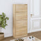 vidaXL - Schoenenkast - 63x24x147 - cm - bewerkt - hout - hoogglans - wit
